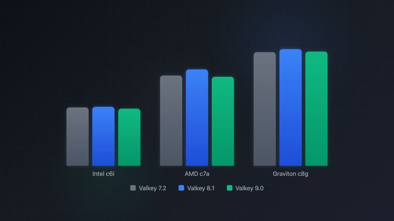 Cover for Valkey Performance: 7.2 vs 8.1 vs 9.0 on AWS